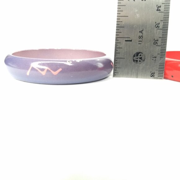 Painted Wood Stacking Bangle Bracelet Lot Purple Red 80s 90s Retro Kidcore Fun - Picture 14 of 15